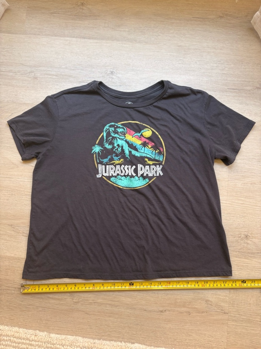 Jurassic Park Kids Black Graphic Tee with Retro Crest